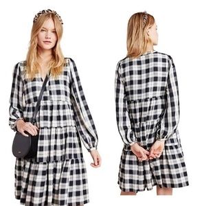 Maeve by Anthropologie Amber Plaid Tiered Swing Dress